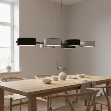 Suspension sur câble DRUMZ 6xE14/10W/230V noir/gris