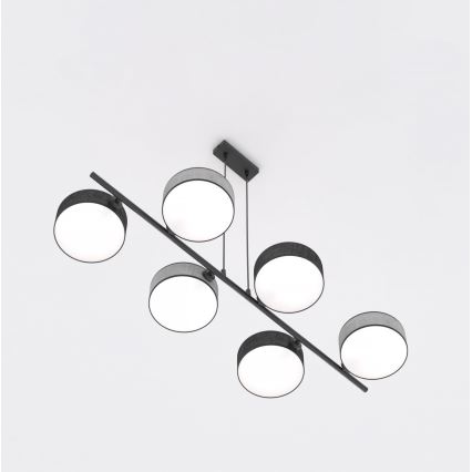 Suspension sur câble DRUMZ 6xE14/10W/230V noir/gris