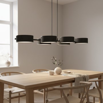 Suspension sur câble DRUMZ 6xE14/10W/230V noire