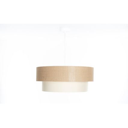 Suspension sur câble DUO 1xE27/60W/230V Ø 50 cm beige/crème