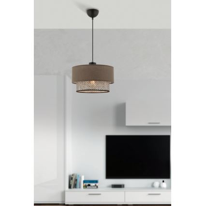 Suspension sur câble ECHO 1x E27/60W/230V marron/gris