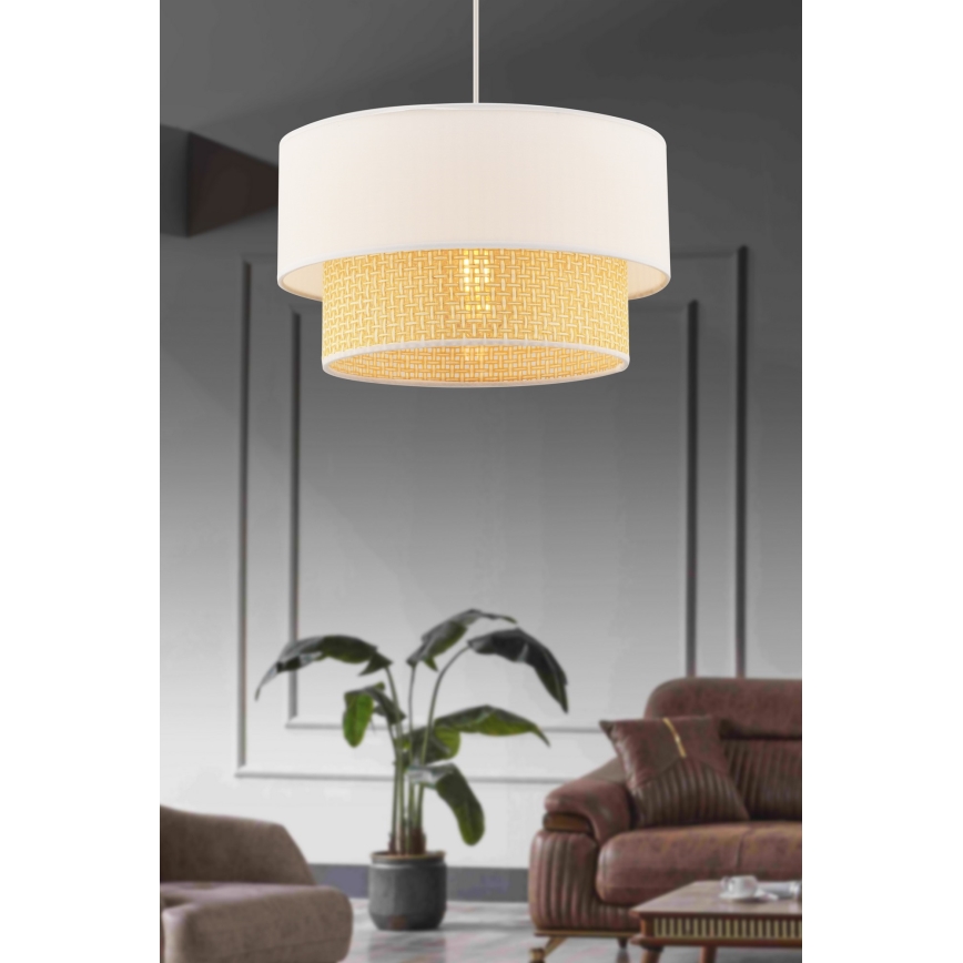 Suspension sur câble ECHO 1xE27/60W/230V crème/beige
