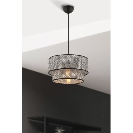 Suspension sur câble ECHO 1xE27/60W/230V gris/noir