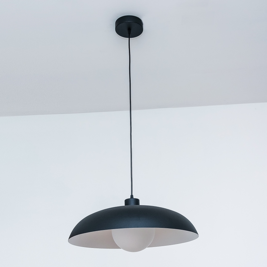 Suspension sur câble ECLIPSE 1xE27/15W/230V noir/blanc