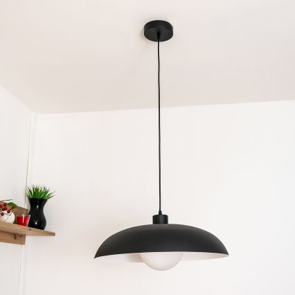 Suspension sur câble ECLIPSE 1xE27/15W/230V noir/blanc