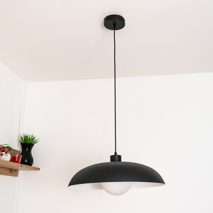 Suspension sur câble ECLIPSE 1xE27/15W/230V noir/blanc