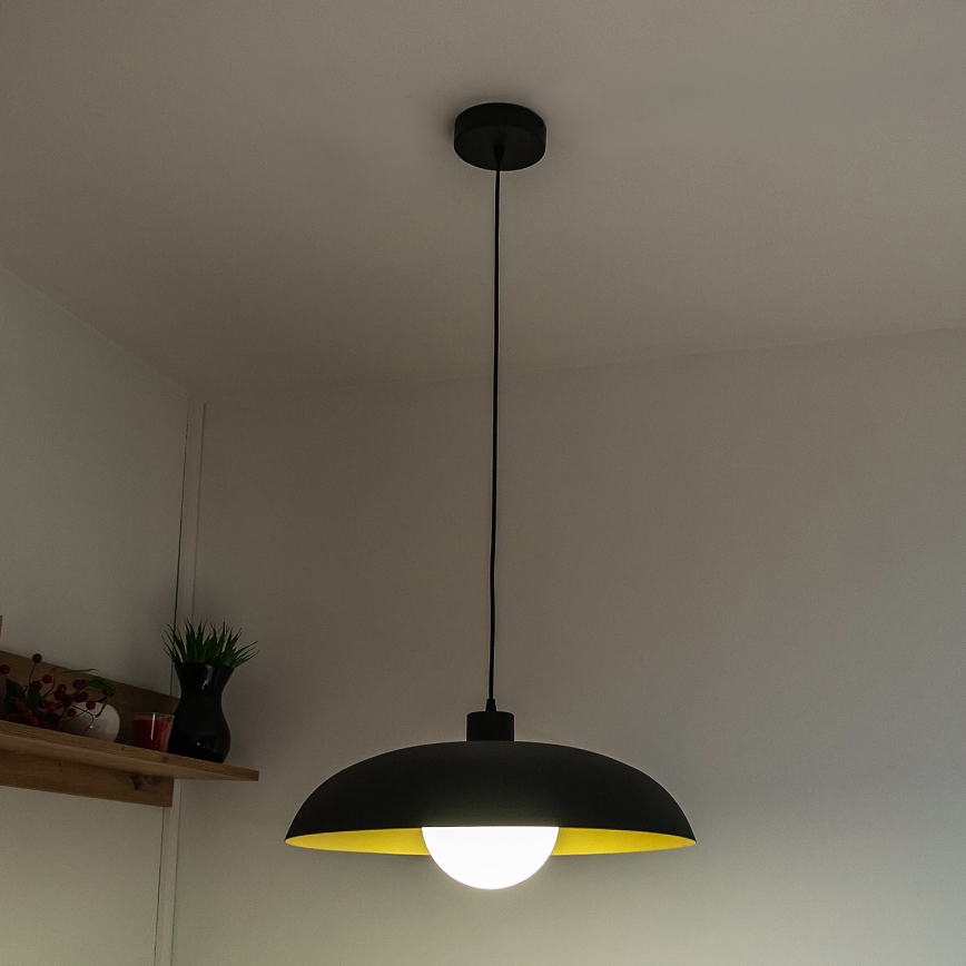 Suspension sur câble ECLIPSE 1xE27/15W/230V noir/doré