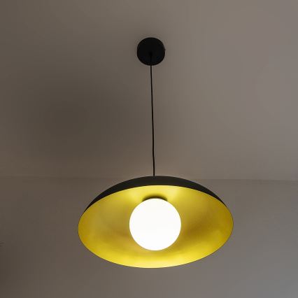 Suspension sur câble ECLIPSE 1xE27/15W/230V noir/doré