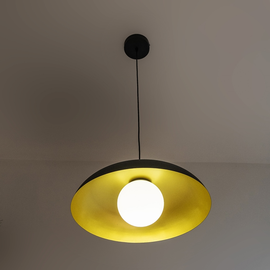 Suspension sur câble ECLIPSE 1xE27/15W/230V noir/doré