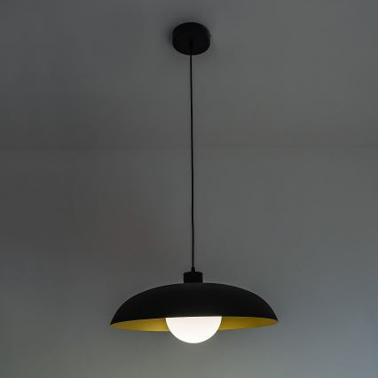Suspension sur câble ECLIPSE 1xE27/15W/230V noir/doré