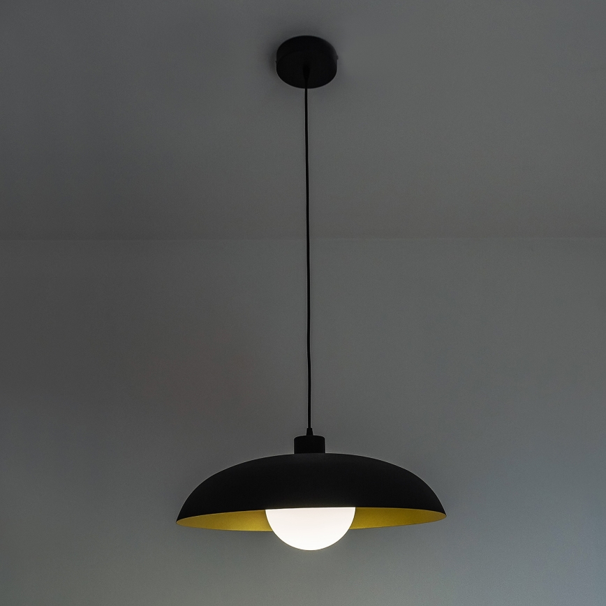Suspension sur câble ECLIPSE 1xE27/15W/230V noir/doré