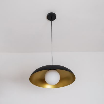 Suspension sur câble ECLIPSE 1xE27/15W/230V noir/doré