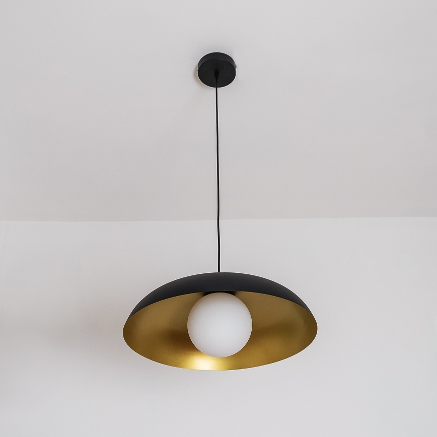 Suspension sur câble ECLIPSE 1xE27/15W/230V noir/doré