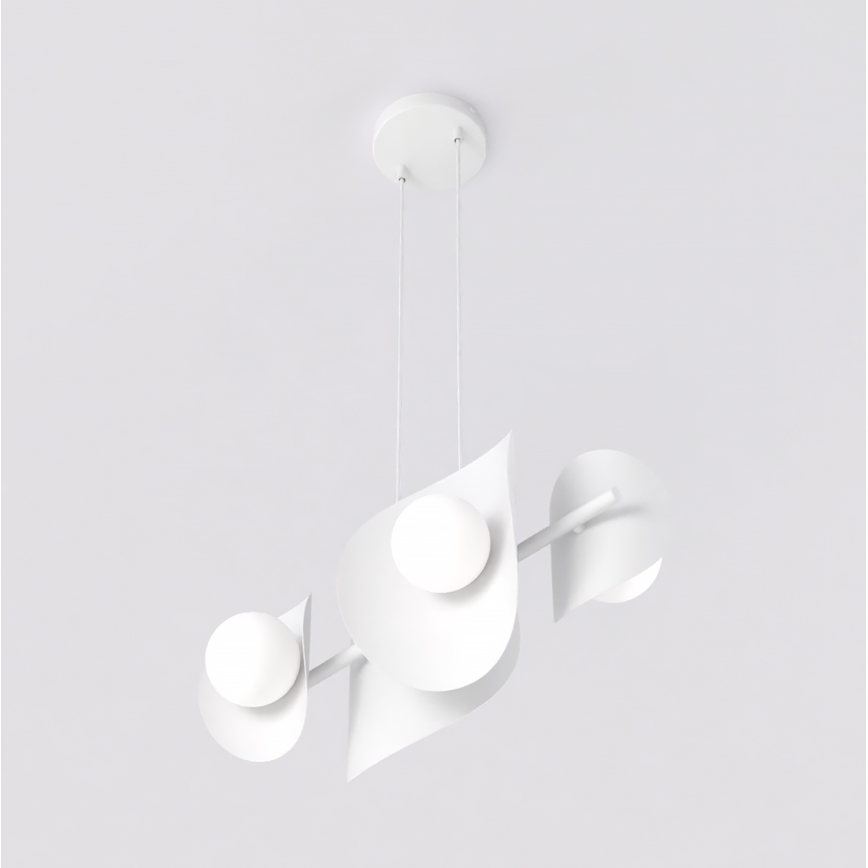 Suspension sur câble ELEMENTI 4xG9/8W/230V blanche