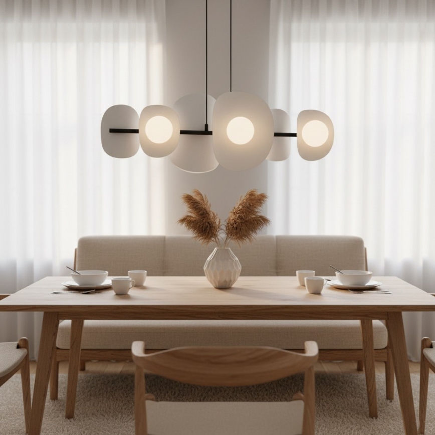 Suspension sur câble ELEMENTI 6xG9/8W/230V grise