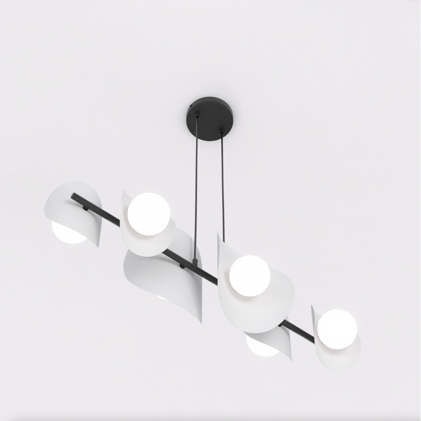 Suspension sur câble ELEMENTI 6xG9/8W/230V grise