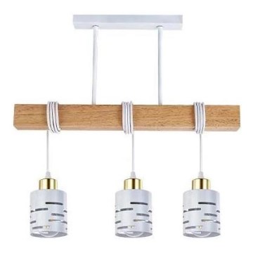 Suspension sur câble ELEN 3x E27/35W/230V blanc/doré/marron