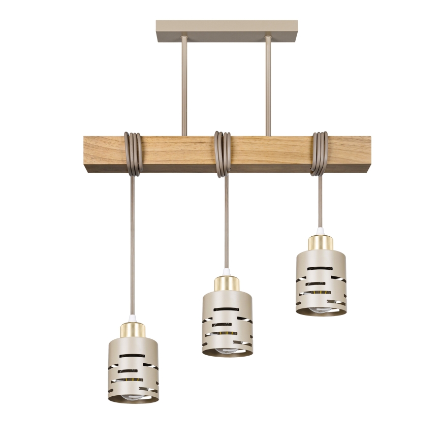 Suspension sur câble ELEN 3xE27/35W/230V beige/doré/marron