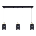 Suspension sur câble ELEN 3xE27/35W/230V noir/or