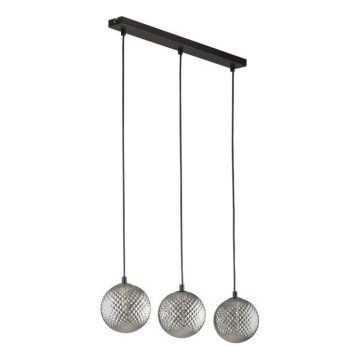 Suspension sur câble ELENA 3xG9/6W/230V noir/gris fumé