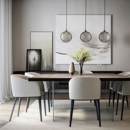 Suspension sur câble ELENA 3xG9/6W/230V noir/gris fumé