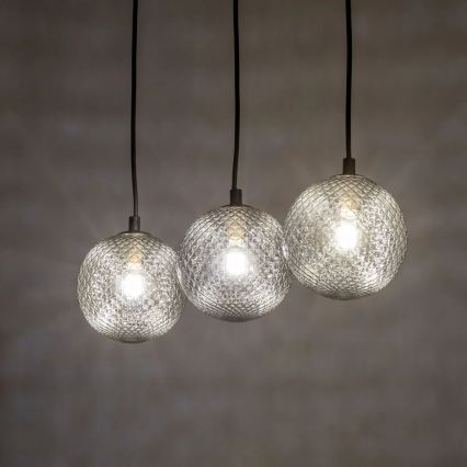 Suspension sur câble ELENA 3xG9/6W/230V noir/gris fumé