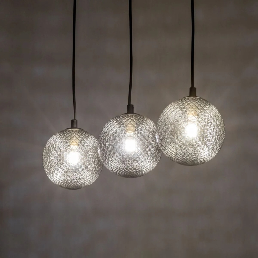 Suspension sur câble ELENA 3xG9/6W/230V noir/gris fumé