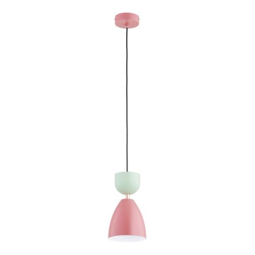 Suspension sur câble ENTORI 1xE27/15W/230V rose/menthe