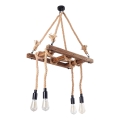 Suspension sur câble EREBOS 4xE27/40W/230V marron