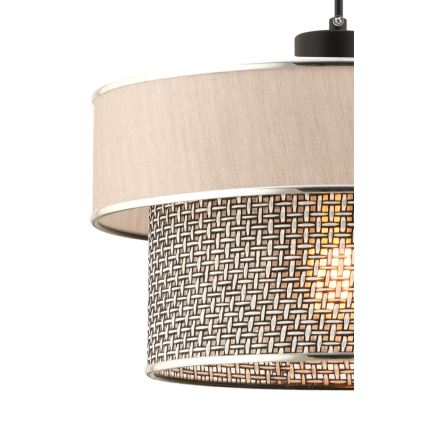 Suspension sur câble ERO 1xE27/60W/230V crème/gris