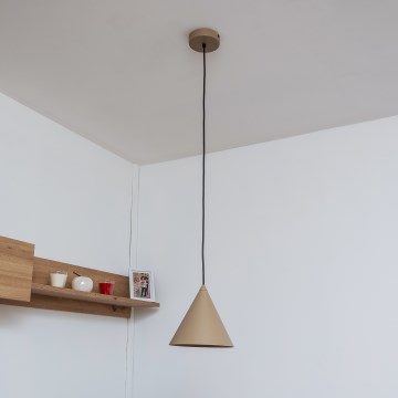 Suspension sur câble ETNA, 1x E27, 15 W, 230 V, Ø 18,5 cm, beige
