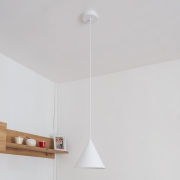 Suspension sur câble ETNA 1xE27/15W/230V diam. 18,5 cm blanche