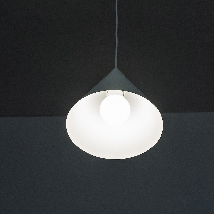 Suspension sur câble ETNA 1xE27/15W/230V diam. 18,5 cm blanche