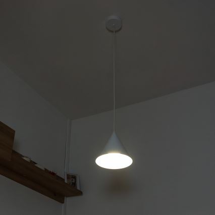 Suspension sur câble ETNA 1xE27/15W/230V diam. 18,5 cm blanche
