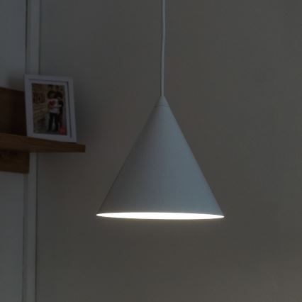 Suspension sur câble ETNA 1xE27/15W/230V diam. 18,5 cm blanche