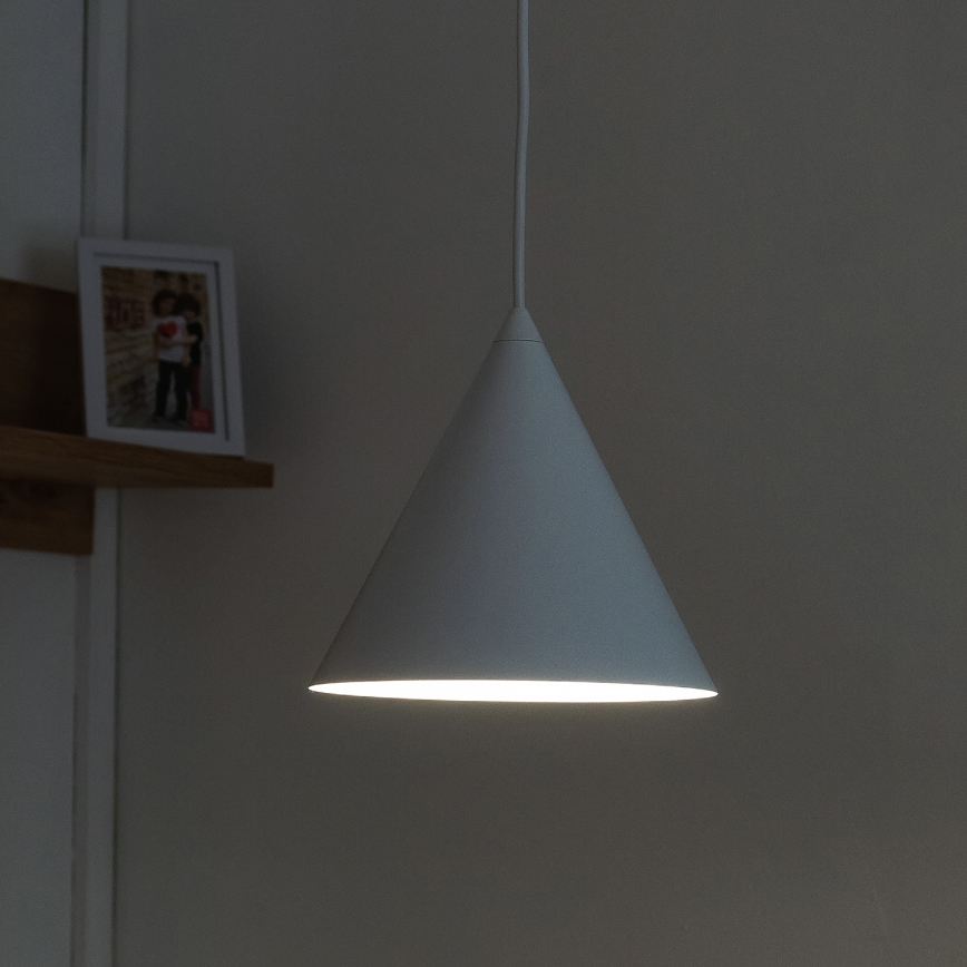 Suspension sur câble ETNA 1xE27/15W/230V diam. 18,5 cm blanche