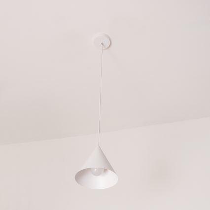 Suspension sur câble ETNA 1xE27/15W/230V diam. 18,5 cm blanche