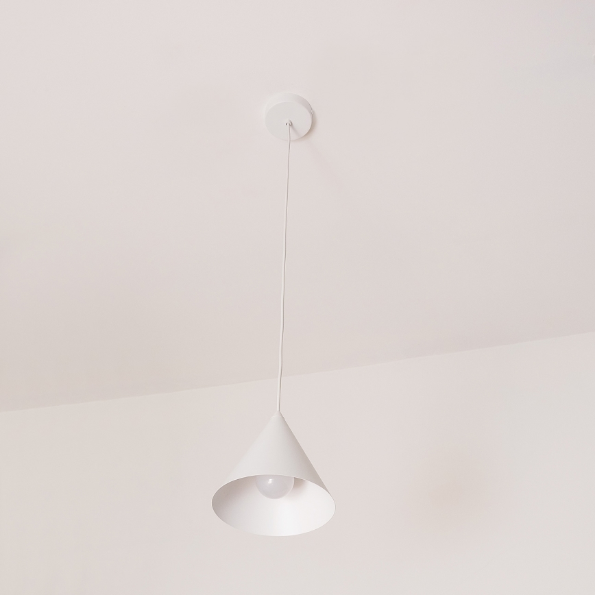 Suspension sur câble ETNA 1xE27/15W/230V diam. 18,5 cm blanche