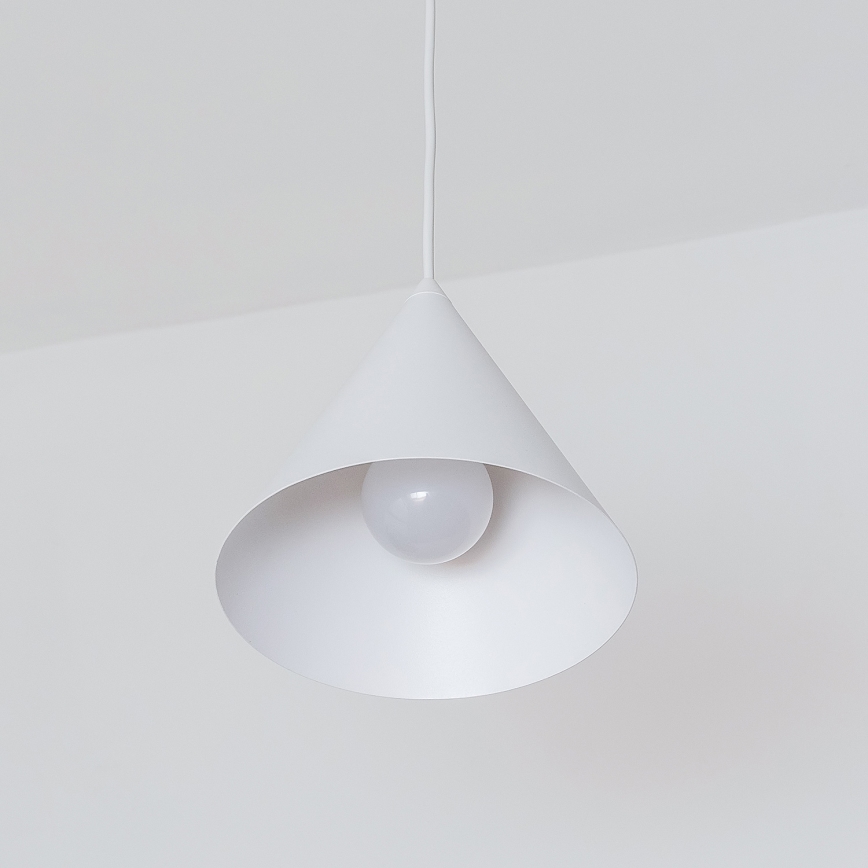 Suspension sur câble ETNA 1xE27/15W/230V diam. 18,5 cm blanche