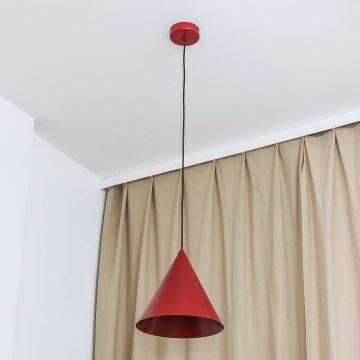 Suspension sur câble ETNA 1xE27/15W/230V, diam. 25 cm, rouge