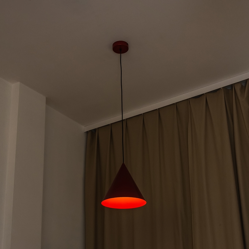 Suspension sur câble ETNA 1xE27/15W/230V, diam. 25 cm, rouge