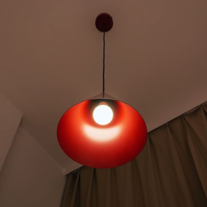 Suspension sur câble ETNA 1xE27/15W/230V, diam. 25 cm, rouge