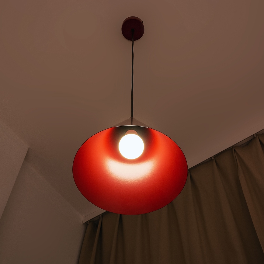 Suspension sur câble ETNA 1xE27/15W/230V, diam. 25 cm, rouge
