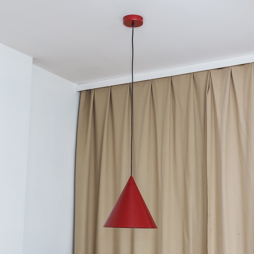 Suspension sur câble ETNA 1xE27/15W/230V, diam. 25 cm, rouge