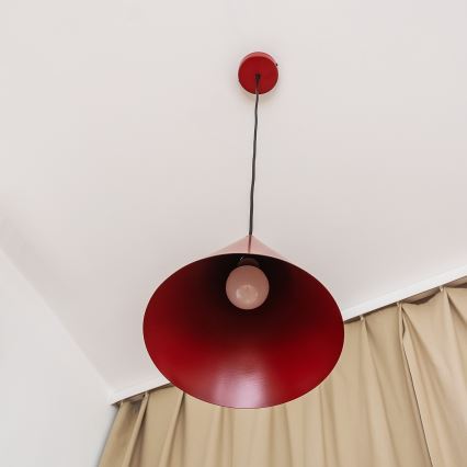Suspension sur câble ETNA 1xE27/15W/230V, diam. 25 cm, rouge