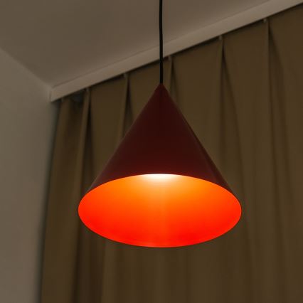 Suspension sur câble ETNA 1xE27/15W/230V, diam. 25 cm, rouge