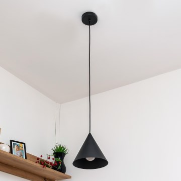 Suspension sur câble ETNA 1xE27/15W/230V Ø 18,5 cm noire