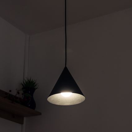 Suspension sur câble ETNA 1xE27/15W/230V Ø 18,5 cm noire
