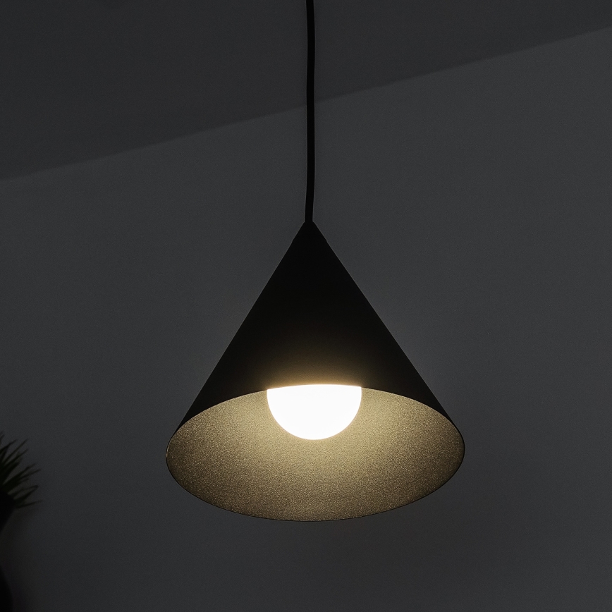 Suspension sur câble ETNA 1xE27/15W/230V Ø 18,5 cm noire
