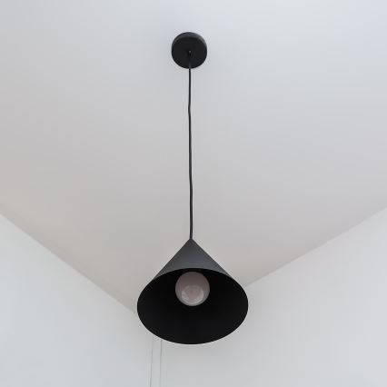 Suspension sur câble ETNA 1xE27/15W/230V Ø 18,5 cm noire